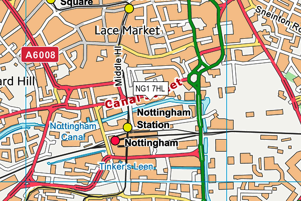 NG1 7HL map - OS VectorMap District (Ordnance Survey)