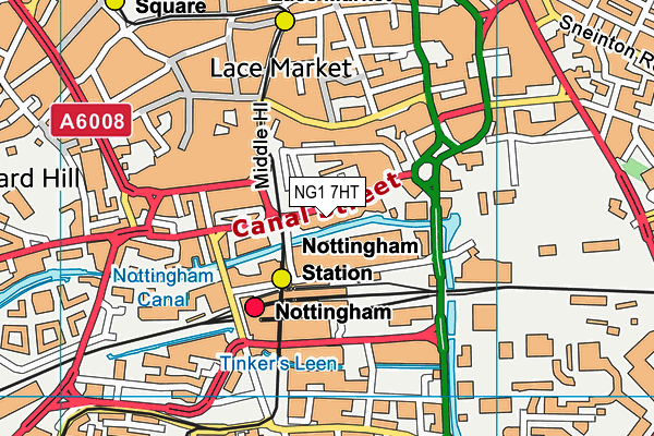 NG1 7HT map - OS VectorMap District (Ordnance Survey)