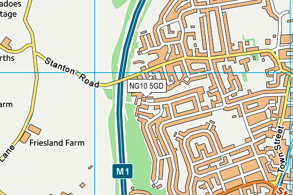 NG10 5GD map - OS VectorMap District (Ordnance Survey)