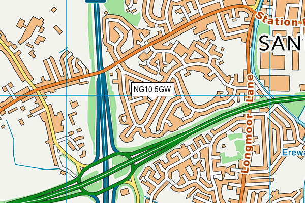 NG10 5GW map - OS VectorMap District (Ordnance Survey)