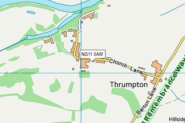 Thrumpton Cricket Club map (NG11 0AW) - OS VectorMap District (Ordnance Survey)