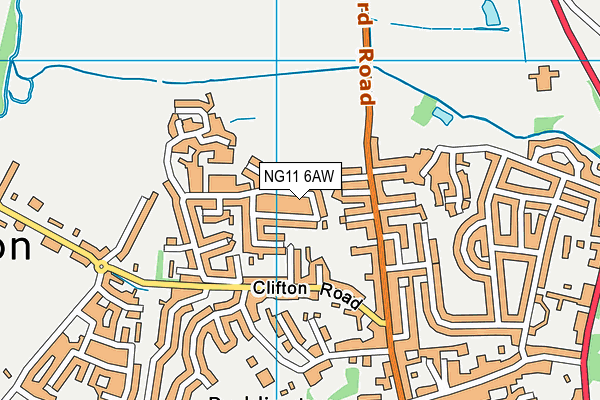 NG11 6AW map - OS VectorMap District (Ordnance Survey)