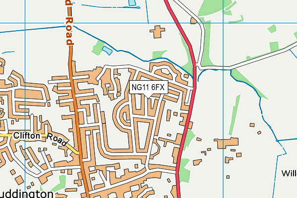 NG11 6FX map - OS VectorMap District (Ordnance Survey)