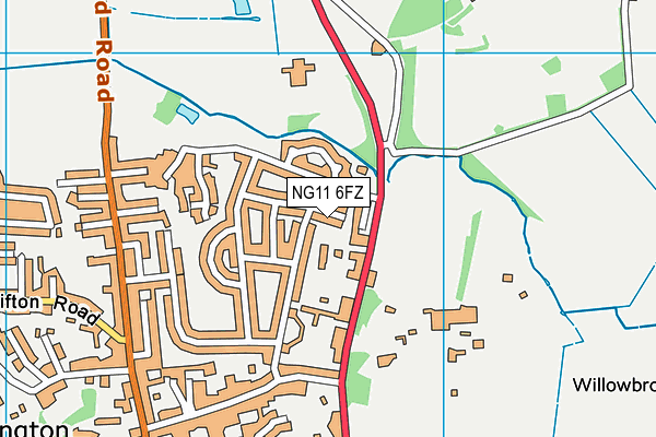 NG11 6FZ map - OS VectorMap District (Ordnance Survey)