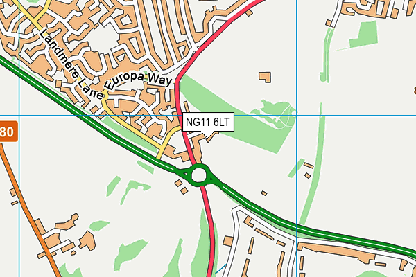 NG11 6LT map - OS VectorMap District (Ordnance Survey)