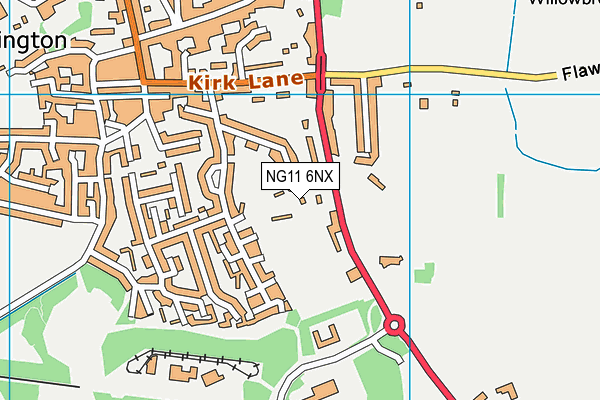 Ruddington Jubilee Playing Field map (NG11 6NX) - OS VectorMap District (Ordnance Survey)