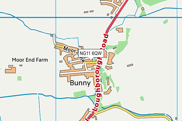 Bunny C Of E Primary School map (NG11 6QW) - OS VectorMap District (Ordnance Survey)