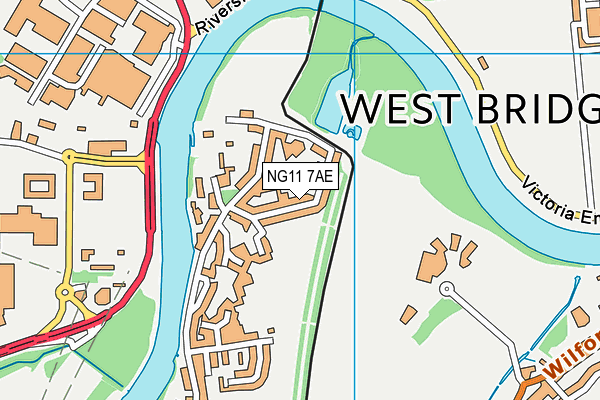 NG11 7AE map - OS VectorMap District (Ordnance Survey)