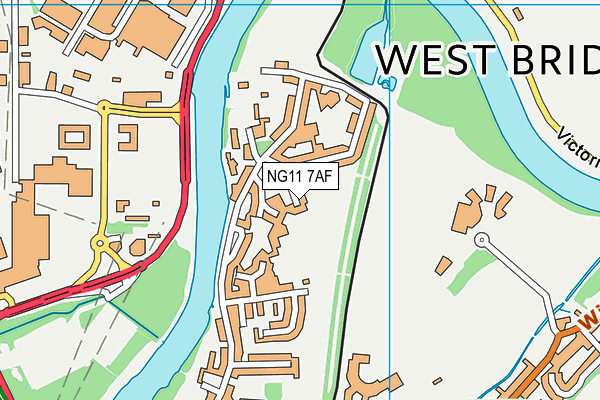 NG11 7AF map - OS VectorMap District (Ordnance Survey)