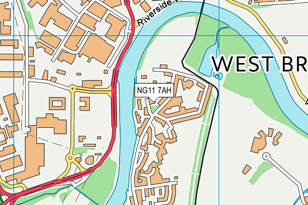 NG11 7AH map - OS VectorMap District (Ordnance Survey)