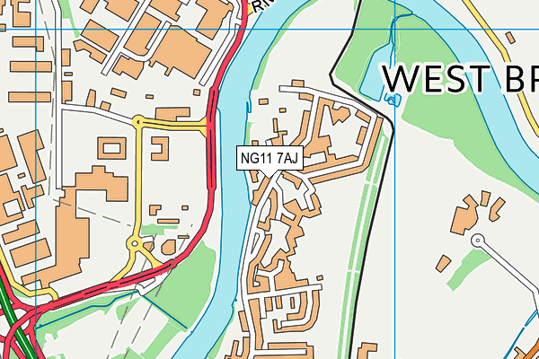 NG11 7AJ map - OS VectorMap District (Ordnance Survey)
