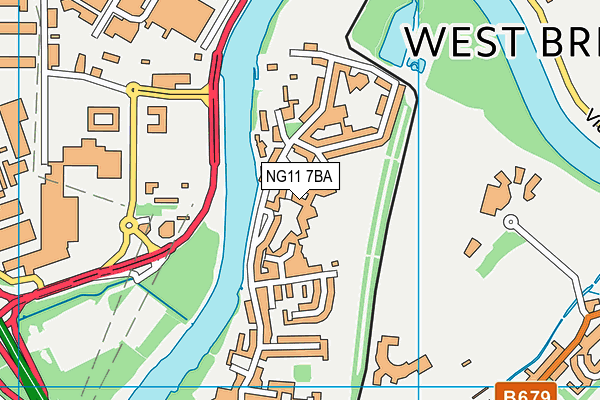 NG11 7BA map - OS VectorMap District (Ordnance Survey)