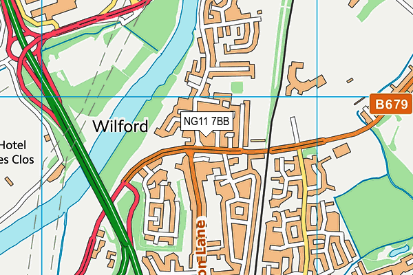 NG11 7BB map - OS VectorMap District (Ordnance Survey)