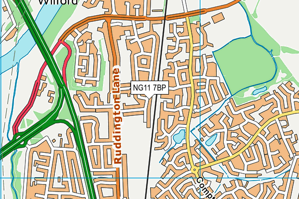 NG11 7BP map - OS VectorMap District (Ordnance Survey)