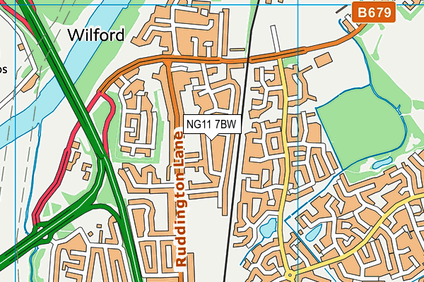 NG11 7BW map - OS VectorMap District (Ordnance Survey)