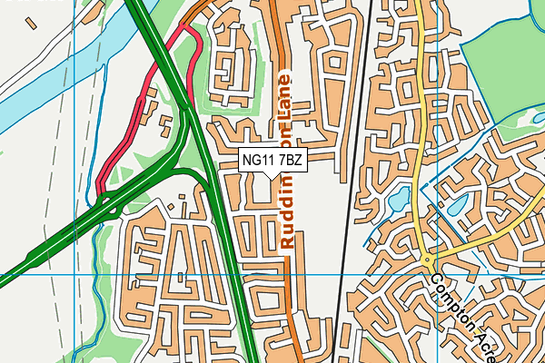 NG11 7BZ map - OS VectorMap District (Ordnance Survey)