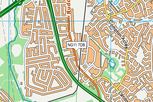 NG11 7DB map - OS VectorMap District (Ordnance Survey)
