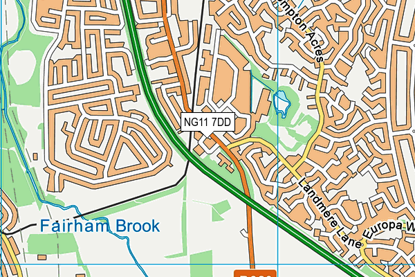 NG11 7DD map - OS VectorMap District (Ordnance Survey)