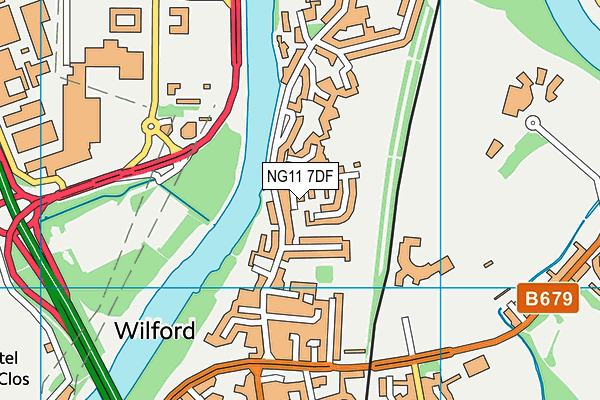 NG11 7DF map - OS VectorMap District (Ordnance Survey)