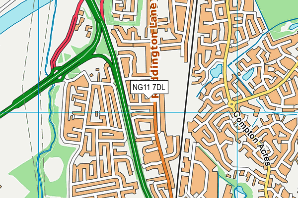 NG11 7DL map - OS VectorMap District (Ordnance Survey)