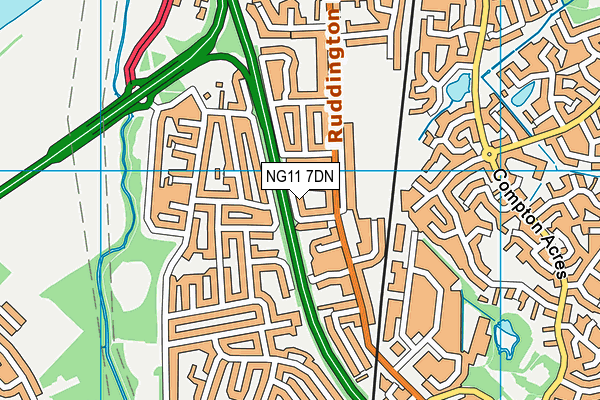 NG11 7DN map - OS VectorMap District (Ordnance Survey)