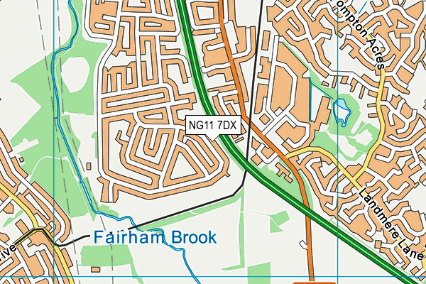 NG11 7DX map - OS VectorMap District (Ordnance Survey)