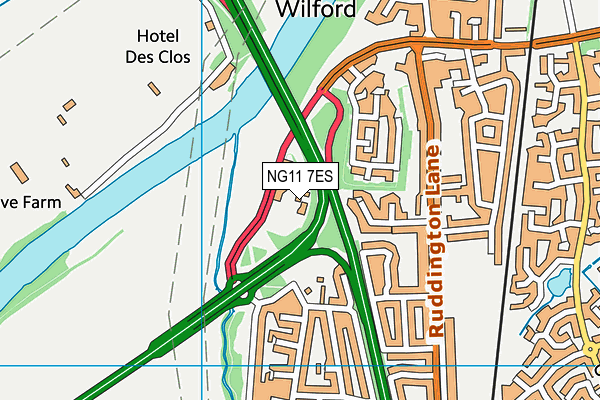 NG11 7ES map - OS VectorMap District (Ordnance Survey)