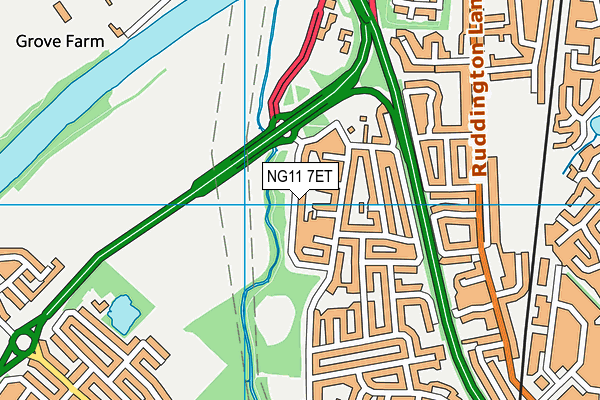 NG11 7ET map - OS VectorMap District (Ordnance Survey)