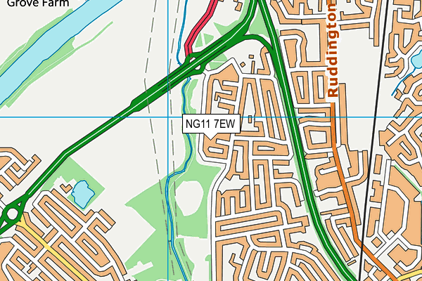 NG11 7EW map - OS VectorMap District (Ordnance Survey)