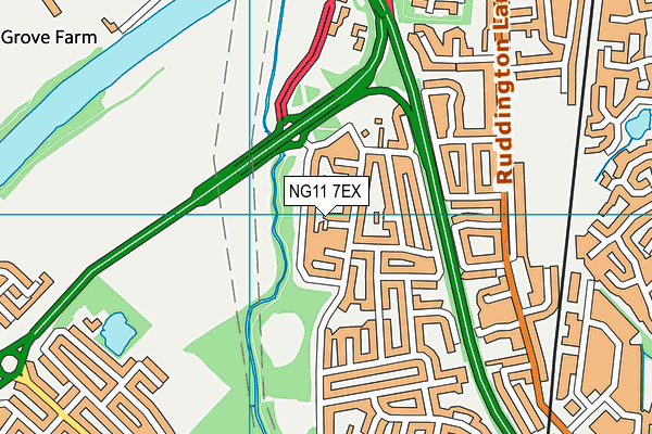 NG11 7EX map - OS VectorMap District (Ordnance Survey)