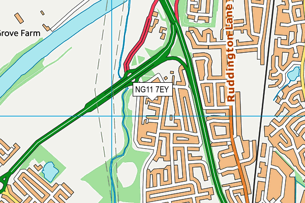 NG11 7EY map - OS VectorMap District (Ordnance Survey)