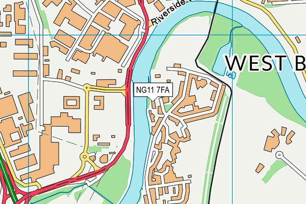NG11 7FA map - OS VectorMap District (Ordnance Survey)