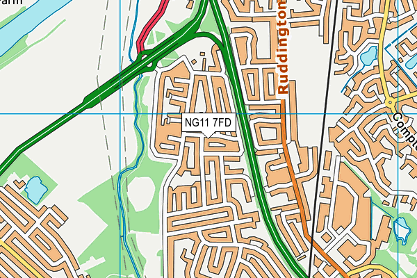 NG11 7FD map - OS VectorMap District (Ordnance Survey)