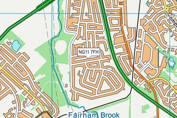 NG11 7FH map - OS VectorMap District (Ordnance Survey)