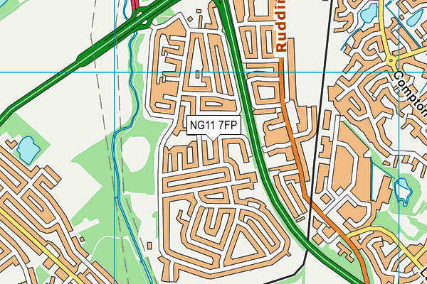 NG11 7FP map - OS VectorMap District (Ordnance Survey)