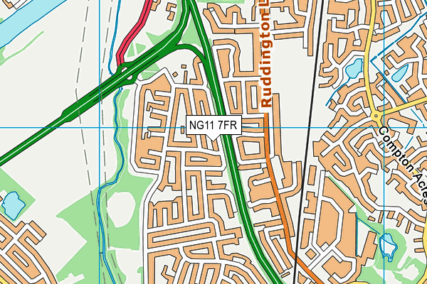 NG11 7FR map - OS VectorMap District (Ordnance Survey)