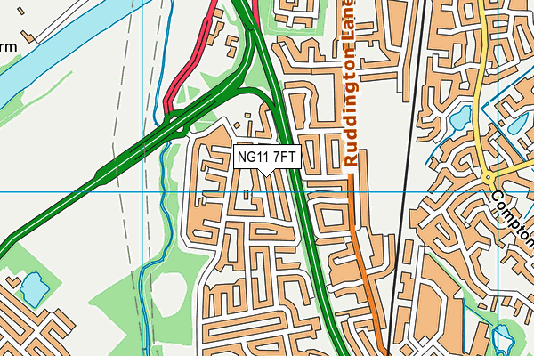 NG11 7FT map - OS VectorMap District (Ordnance Survey)