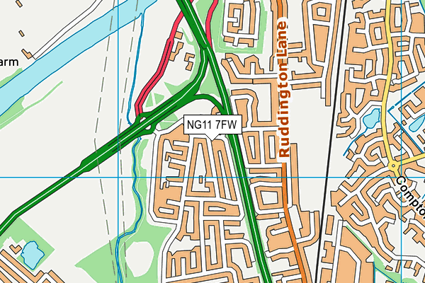 NG11 7FW map - OS VectorMap District (Ordnance Survey)