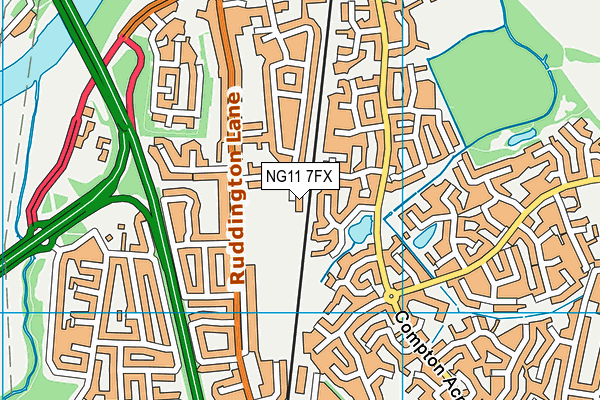 NG11 7FX map - OS VectorMap District (Ordnance Survey)