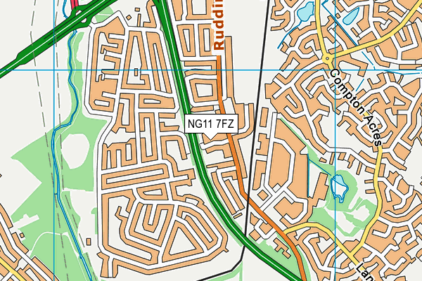 NG11 7FZ map - OS VectorMap District (Ordnance Survey)