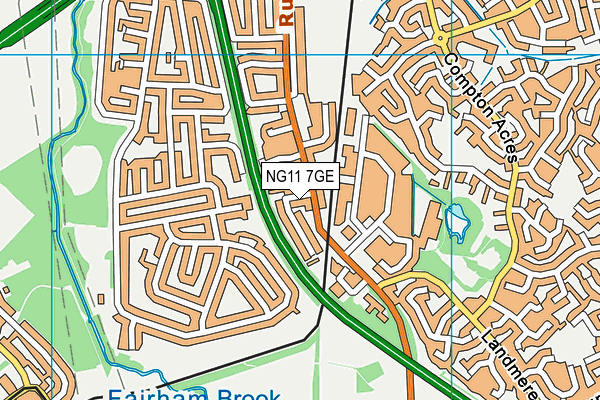 NG11 7GE map - OS VectorMap District (Ordnance Survey)