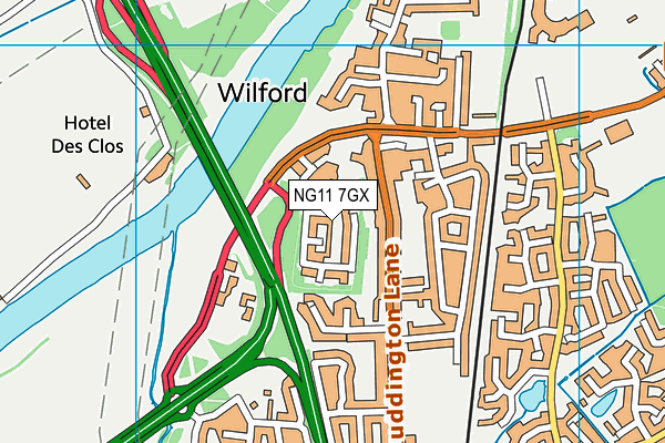 NG11 7GX map - OS VectorMap District (Ordnance Survey)