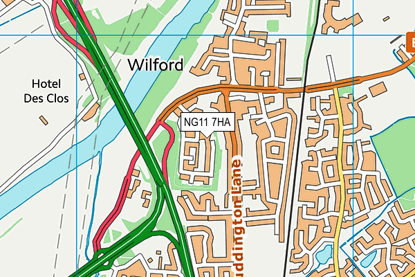 NG11 7HA map - OS VectorMap District (Ordnance Survey)