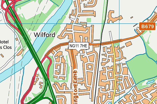 NG11 7HE map - OS VectorMap District (Ordnance Survey)