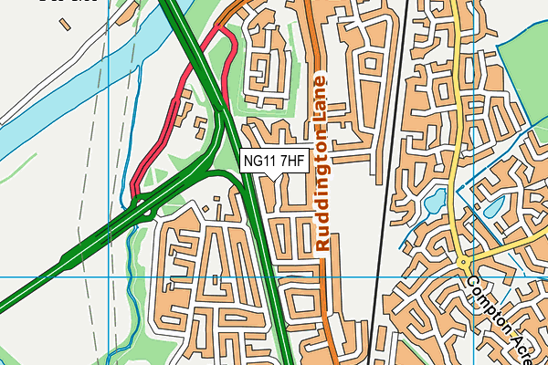 NG11 7HF map - OS VectorMap District (Ordnance Survey)