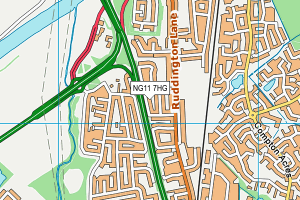 NG11 7HG map - OS VectorMap District (Ordnance Survey)