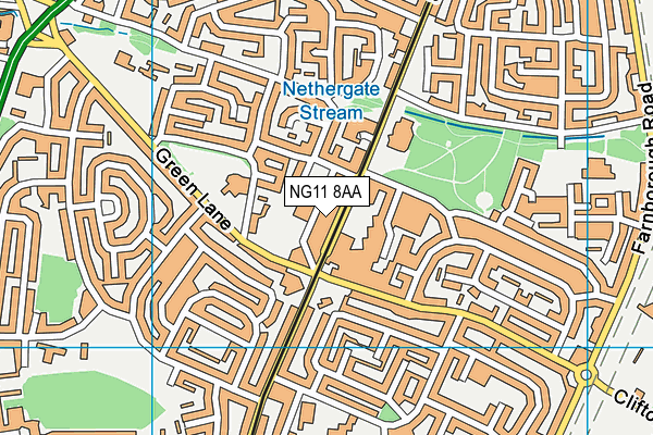 NG11 8AA map - OS VectorMap District (Ordnance Survey)
