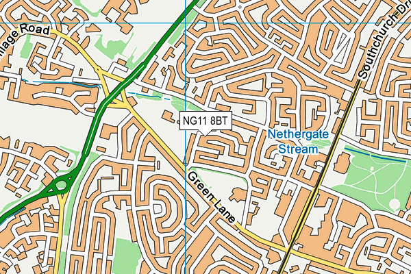 NG11 8BT map - OS VectorMap District (Ordnance Survey)