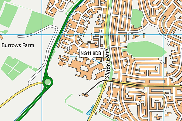 NG11 8DB map - OS VectorMap District (Ordnance Survey)