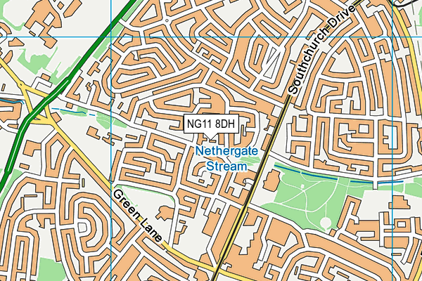 NG11 8DH map - OS VectorMap District (Ordnance Survey)